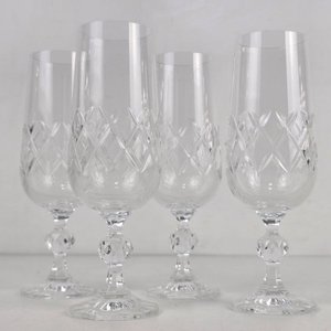 Juego de 10 Copas de Cristal Tallado Bohemia - imagen 5