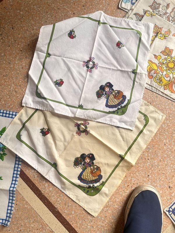 Lote de servilletas antiguos francesas - Colección de toallas y serviettes - imagen 7