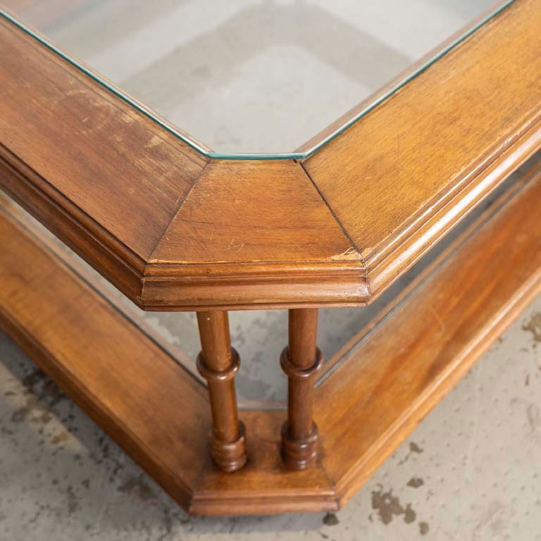 Mesa de living con tapa y estante de vidrio - imagen 3