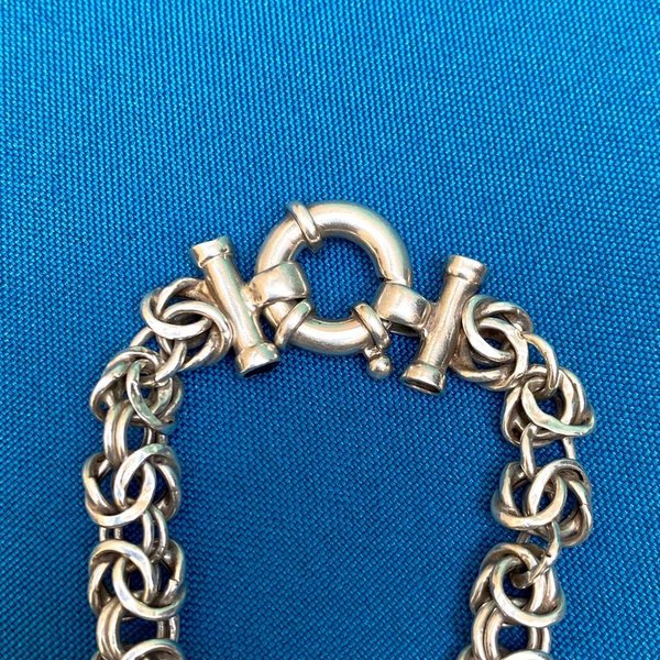 Antigua pulsera de plata con diseño entrelazado - imagen 3