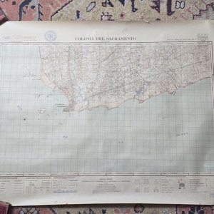 Mapa Topográfico Colonia del Sacramento y La Estanzuela, Instituto Geográfico Militar - imagen 1
