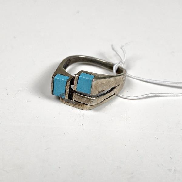Anillo de Plata con Turquesas - Medida 16 mm