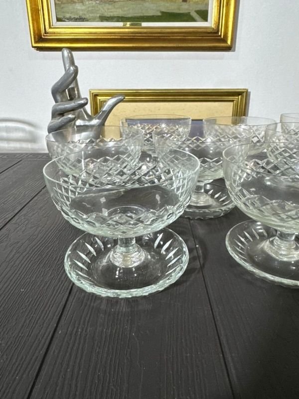 10 Copas de Postre en Cristal Tallado - imagen 5