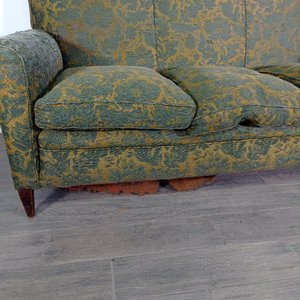 Sillón de 3 cuerpos antiguo con tapizado floral - imagen 3