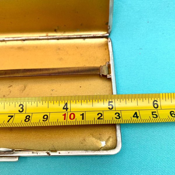 Antigua Cigarrera en Bronce con Plata, Estado Muy Bueno - imagen 5