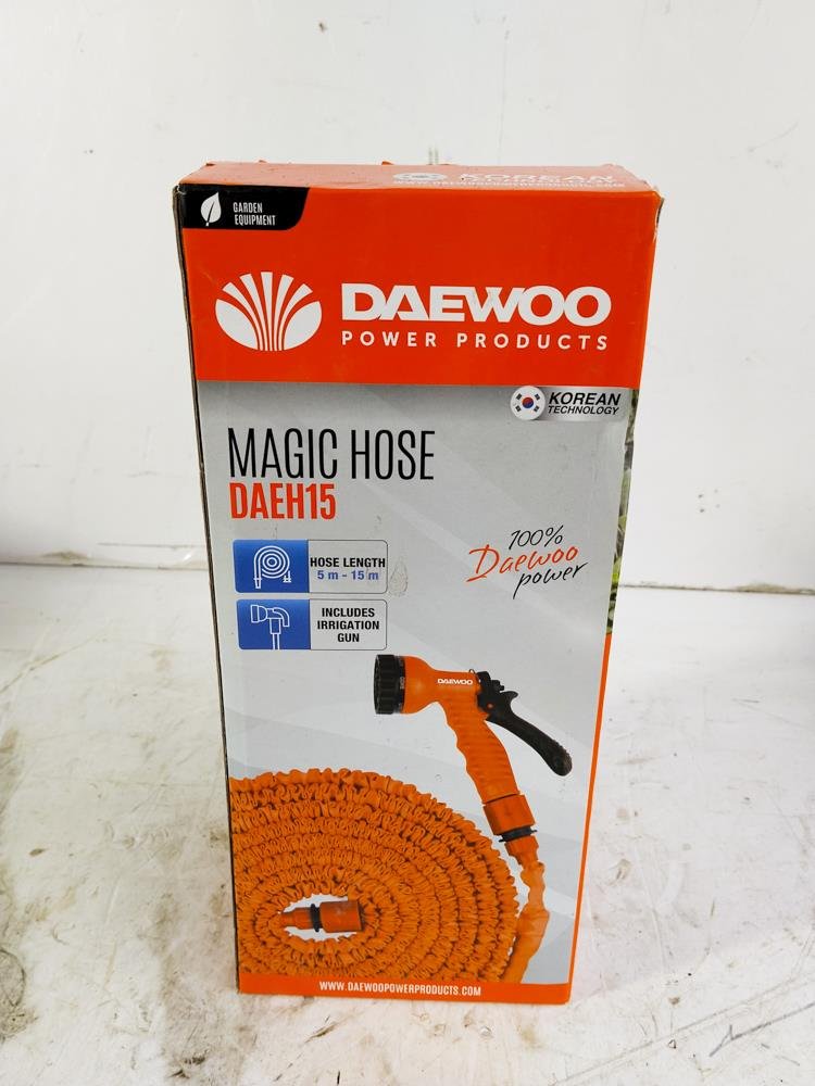 Manguera de Riego Retráctil Daewoo Magic Hose 15 Mts con Pistola