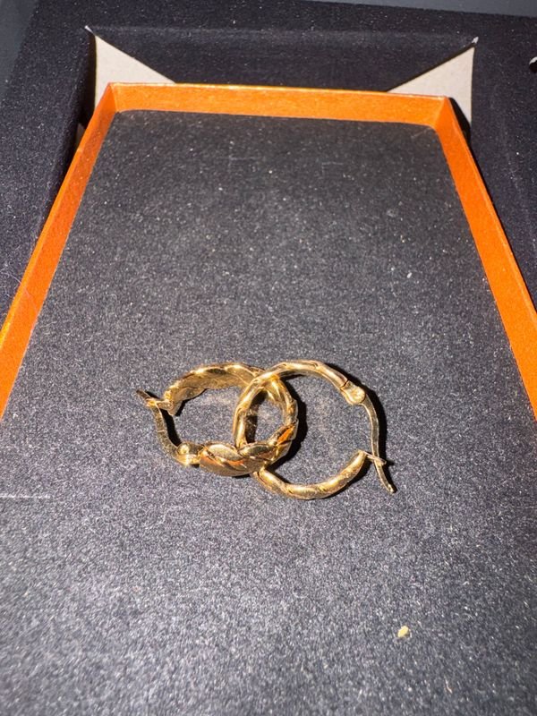 Aros Argolla Dorados Diseño Trenzado - Joyería y Accesorios