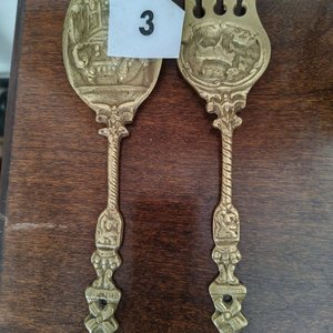 Cuchara, Tenedor, Cascanueces y Campanita de Bronce para Decoración - imagen 3