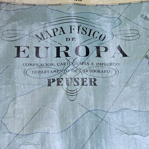 Gran Mapa Físico de Europa Peuser Antiguo - imagen 2