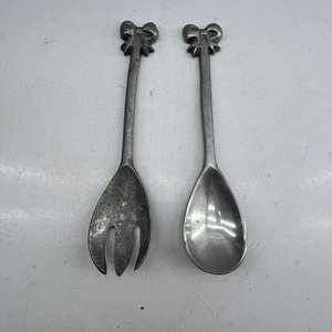 Cuchara y Tenedor de Aluminio con Diseño de Moño - imagen 1