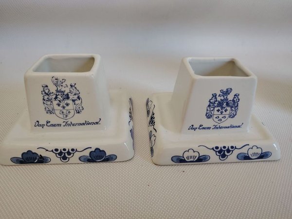 Dos piezas de porcelana pintadas a mano Holanda con azul oxido de cobalto - imagen 2