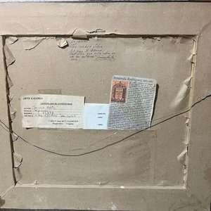 Óleo "Lejanía" de Teresa Holtz, Firmado y Autenticado, 33x28 cm - imagen 2