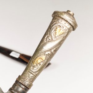 Cuchillo Criollo Hoja Solingen "Franz Wenk" con Cabo de Plata y Oro y Vaina - imagen 6