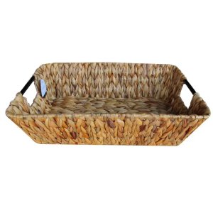Bandeja Rectangular de Rattan y Jacinto de Agua con Asas - imagen 2