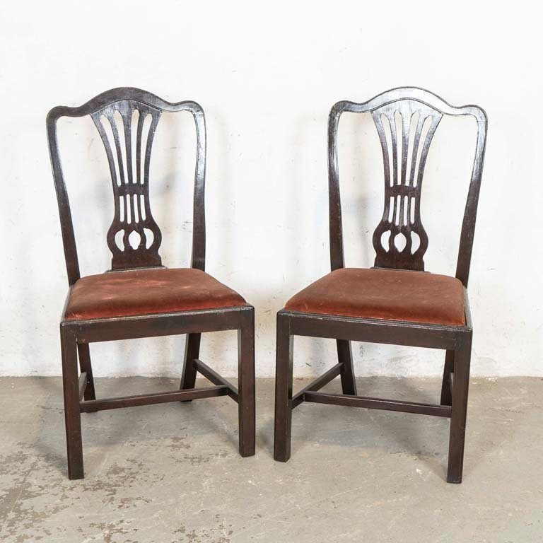 Par de Sillas Estilo Clásico con Tapizado Bordo