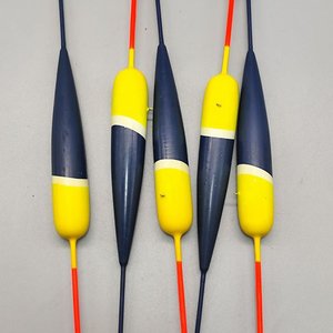 Lote de 5 Boyas de Pesca Alargadas Azul y Amarillo - imagen 2