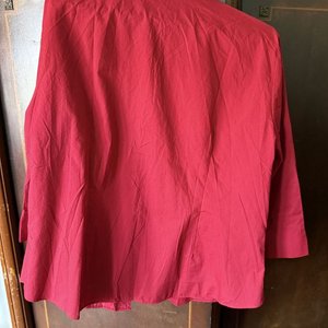 Blusas y Camisas: Blanca Tipo Bata, Roja Algodón Manga 3/4, Clara Bordada - imagen 6