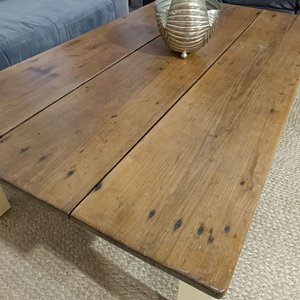 Mesa de Centro Rústica de Madera de Pino Brasil con Cajón - imagen 4