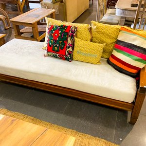 Diván de Madera con Almohadones Estilo Étnico - imagen 3