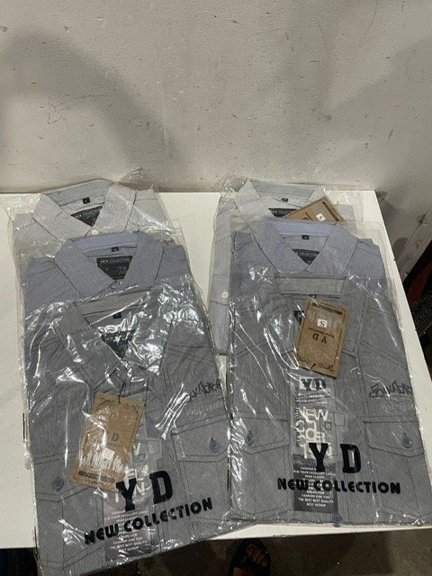Lote siguiente: Camisas manga corta de algodón gris