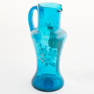 Jarra de Cristal Veneciano Azul con Esmalte y Cisne - 28cm - imagen 2