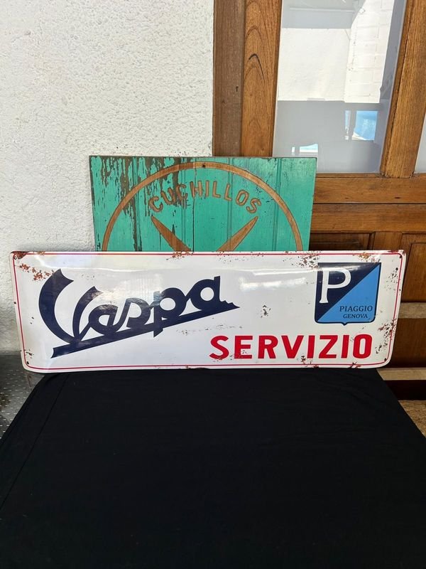 Chapa litografiada Vespa réplica de algunos años Bryan tamaño 90 cm - imagen 6