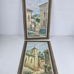 Lote de 3 Obras: Óleo Paisaje Marino y 2 Láminas Enmarcadas - imagen 3