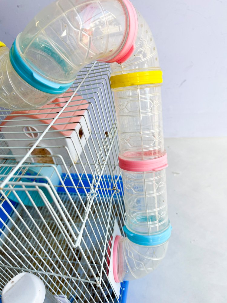 Jaula para Hamsters de Plástico con Accesorios Azules y Rosas - imagen 3
