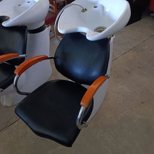 Sillón de Peluquería Integral con Lavatorio en Loza Blanca - imagen 2