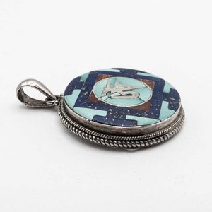 Dije de Plata y Esmalte con Símbolo Tibetano - imagen 2