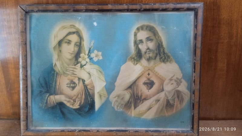 Lamina enmarcada motivo religioso