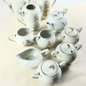 Conjunto de 10 Piezas de Porcelana OLMOS Industria Uruguaya: Teteras, Cafeteras y Azucareros - imagen 4