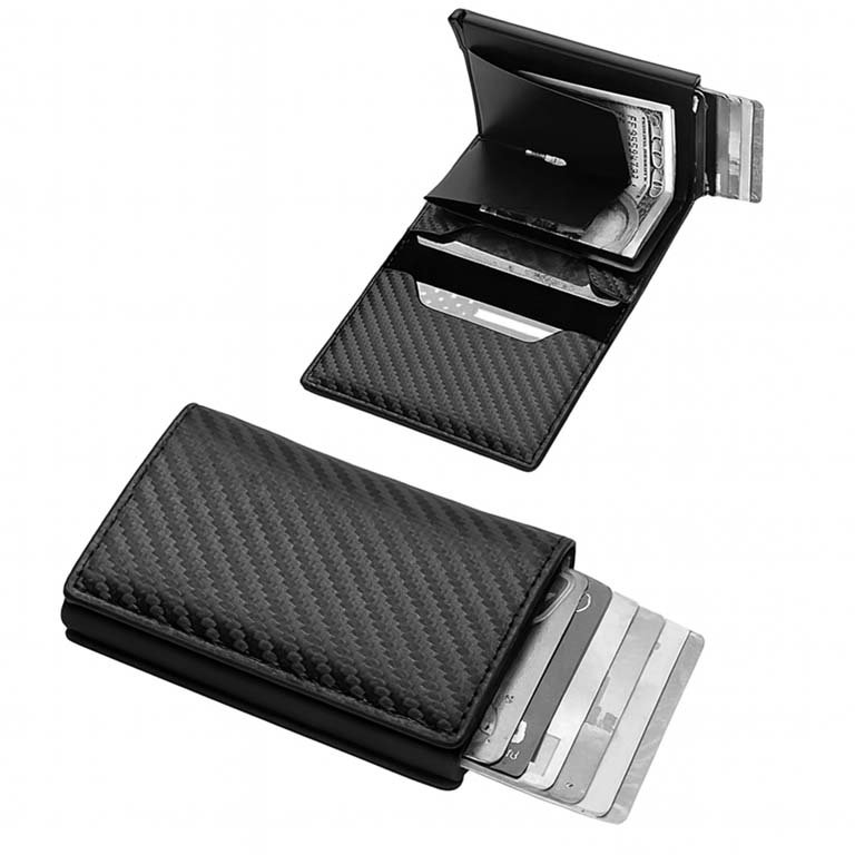 Pack x2 Billeteras Minimalistas Slim de Fibra de Carbono con Protección RFID