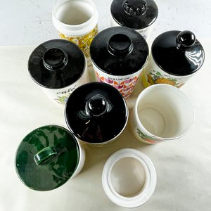Lote de 8 Potes de Cerámica con Tapa para Cocina - imagen 2