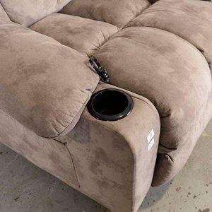 Sillón Giratorio y Reclinable Tapizado Gris con Avería - imagen 2