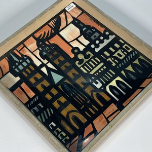 Cuadro Tinta sobre Papel "Catedral" Firmado Witold Janowski (Polaco) 29x29 cm - imagen 2