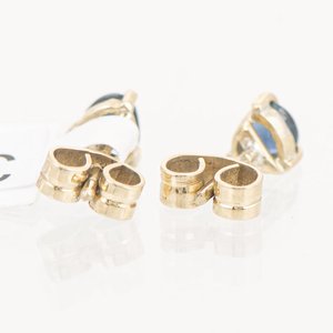 Par de Arracadas de Oro 18k con Zafiros Gota - imagen 2