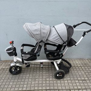 Triciclo Doble "Expert" para Bebés - Gris y Negro - imagen 1