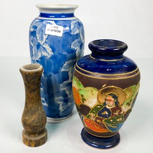 Tres Floreros de Porcelana y Cerámica con Diseños Distintivos - imagen 4