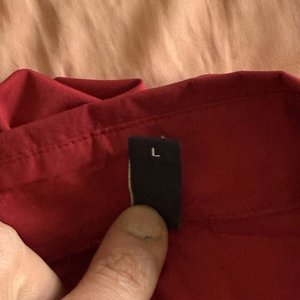 Blusas y Camisas: Blanca Tipo Bata, Roja Algodón Manga 3/4, Clara Bordada - imagen 5