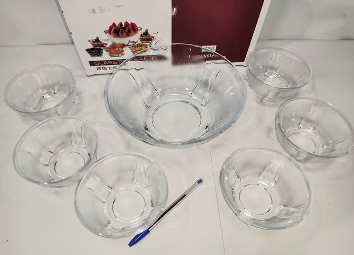 Juego de compotera/postres en vidrio, Boul grande mas 6 individuales - imagen 3