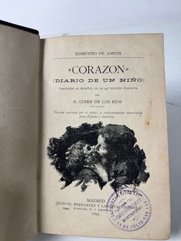 Edmundo De Amicis Corazón: Diario de un Niño, Madrid 1893 - imagen 3