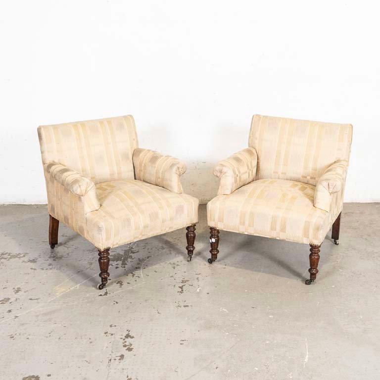 Lote anterior: Sillones ingleses rodantes tapizados tela dorada