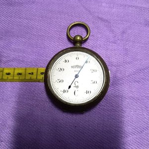Termómetro Bimetálico Suizo Antiguo Estilo Reloj de Bolsillo - imagen 2