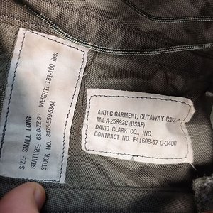 Pantalón Presurizado Anti-G Piloto Americano CSU3/P 1967 Usado - imagen 5
