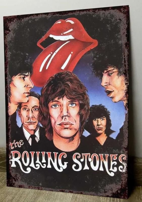 Cartel Decorativo Chapa The Rolling Stones 28x19 cm