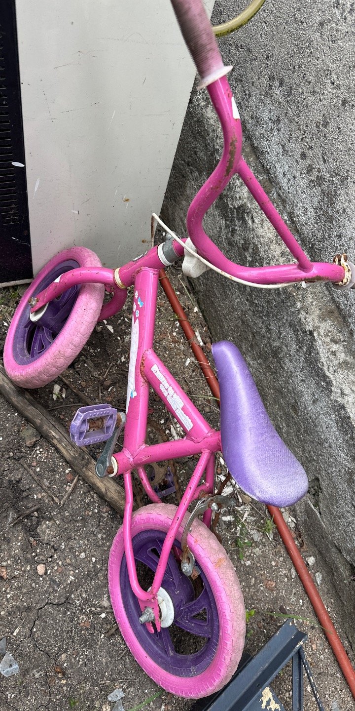 Bicicleta infantil rosa y violeta