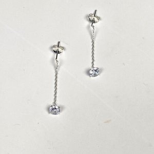 Par de Caravanas Colgantes de Plata 925 con Cristal - imagen 1