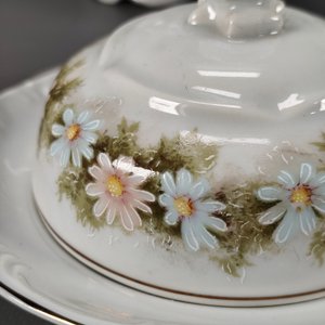 Conjunto de Porcelana Brasilera Schmidt: Tetera, Lechera, Dulcera y Cafetera con Flores - imagen 5