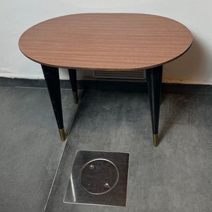 Mesa Ratona Oval Estilo Americano Enchapada - imagen 4